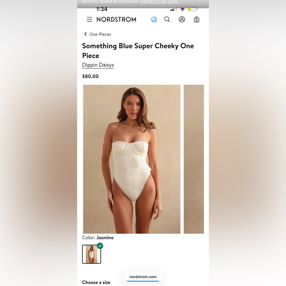 Dippin' Daisy's Jasmine Textured Strapless One-Piece - Cream